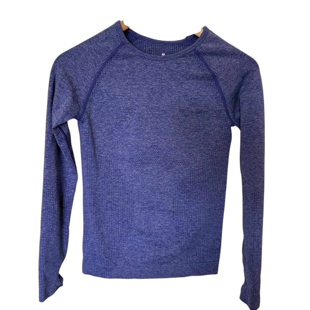 Unbranded Seamless Long Sleeve Top Women Medium Purple Excellent Thumbholes